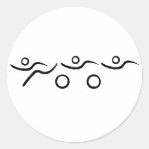 Triathlon cool und einzigartig Design Runder Aufkleber