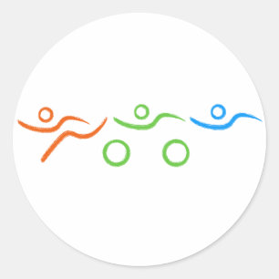 Triathlon cool und einzigartig Design Runder Aufkleber