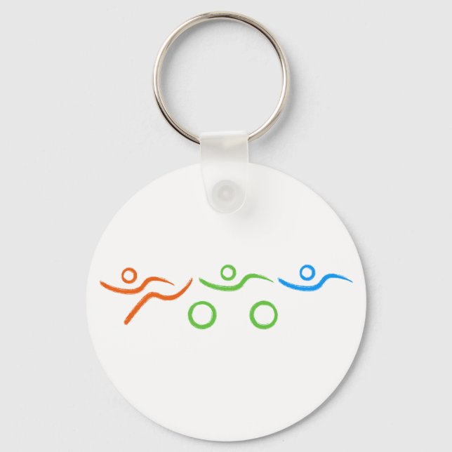 Triathlon cool und einzigartig Design Schlüsselanhänger (Vorderseite)