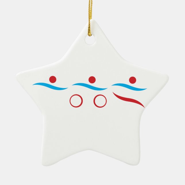 Triathlon coole Logo-Abbildung Keramik Ornament (Vorne)