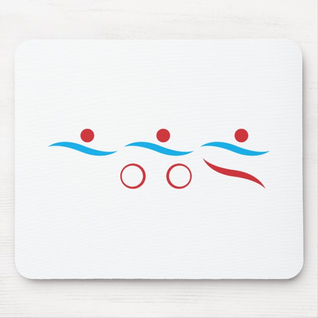Triathlon coole Logo-Abbildung Mousepad (Vorne)