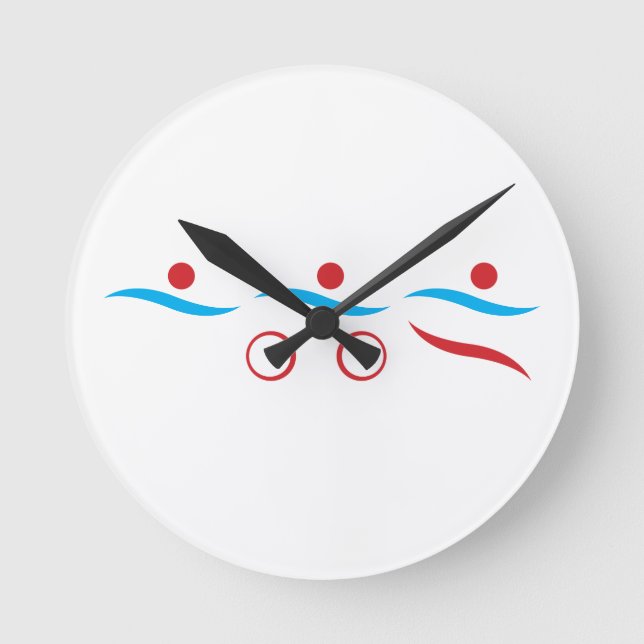 Triathlon coole Logo-Abbildung Runde Wanduhr (Vorderseite)