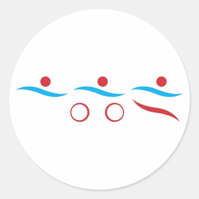 Triathlon coole Logo-Abbildung Runder Aufkleber (Vorderseite)