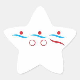 Triathlon coole Logo-Abbildung Stern-Aufkleber