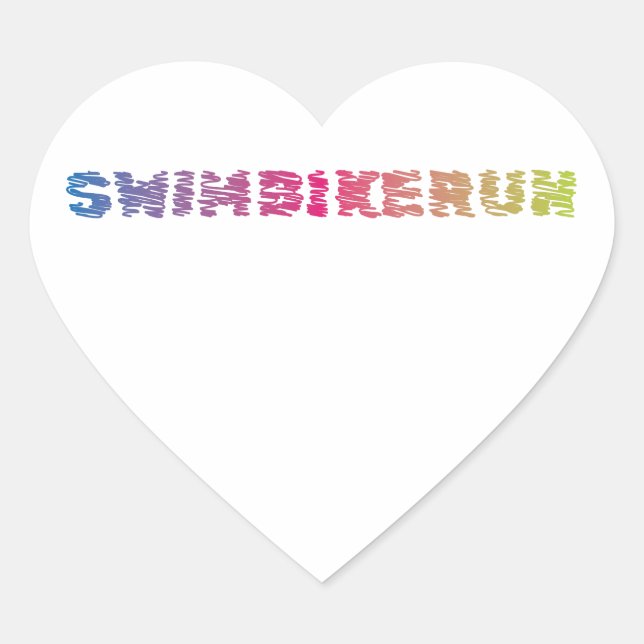 Triathlon-cooles Design Herz-Aufkleber (Vorderseite)