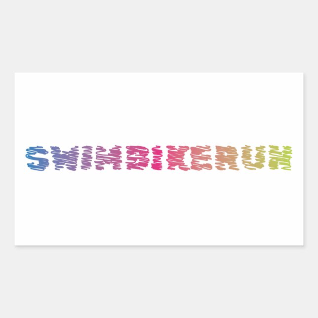 Triathlon-cooles Design Rechteckiger Aufkleber (Vorderseite)