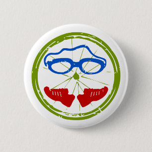 Triathlon cooles künstlerisches Design Button