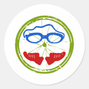 Triathlon cooles künstlerisches Design Runder Aufkleber