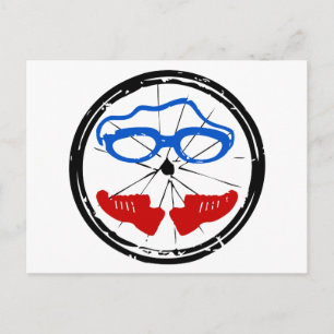 Triathlon-cooles künstlerisches Logo Postkarte