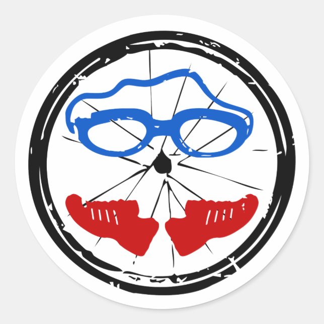 Triathlon-cooles künstlerisches Logo Runder Aufkleber (Vorderseite)