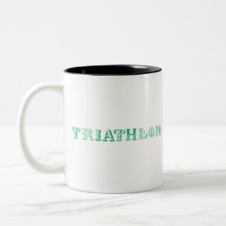 Triathlon-cooles Logo für alle Sportliebhaber Zweifarbige Tasse