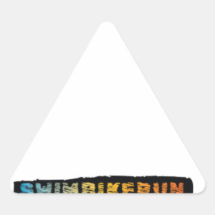 Triathlon-Design Dreieckiger Aufkleber