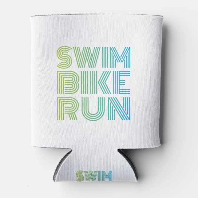 Triathlon-Design in Farben Dosenkühler (Vorderseite)