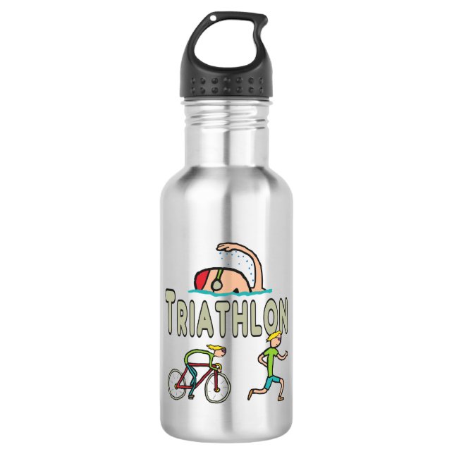 Triathlon Edelstahlflasche (Vorderseite)