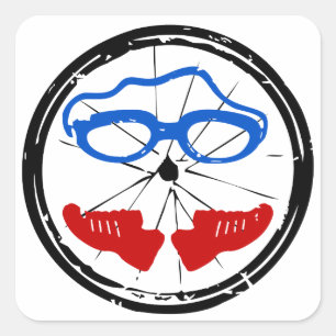Triathlon Freak Logo Quadratischer Aufkleber