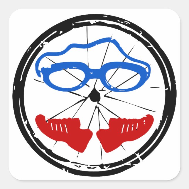 Triathlon Freak Logo Quadratischer Aufkleber (Vorderseite)