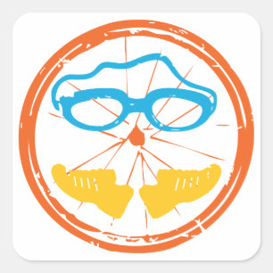 Triathlon Fun Design Quadratischer Aufkleber