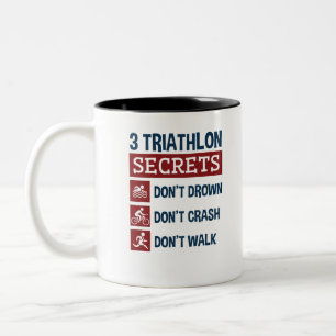 Triathlon Funny 3 Geheimnisse Ertrinken Crash Walk Zweifarbige Tasse
