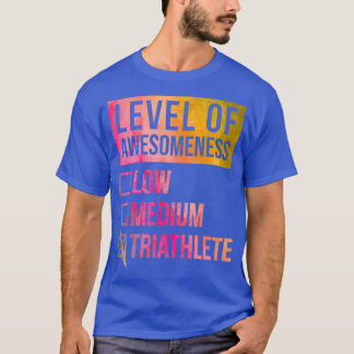 Triathlon Funny Art Schwierigkeitsgrad Triathlon T-Shirt