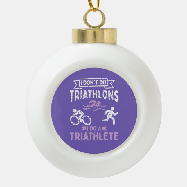 Triathlon Funny Keramik Kugel-Ornament (Vorderseite)