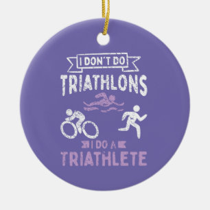 Triathlon Funny Keramik Ornament