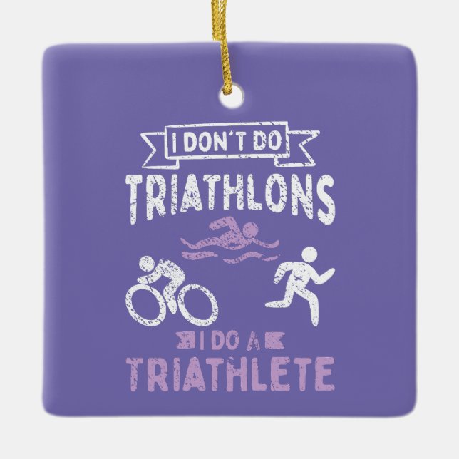 Triathlon Funny Keramikornament (Vorderseite)