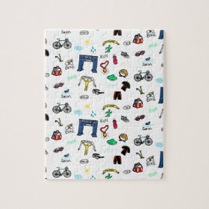 Triathlon-Gekritzel Puzzle