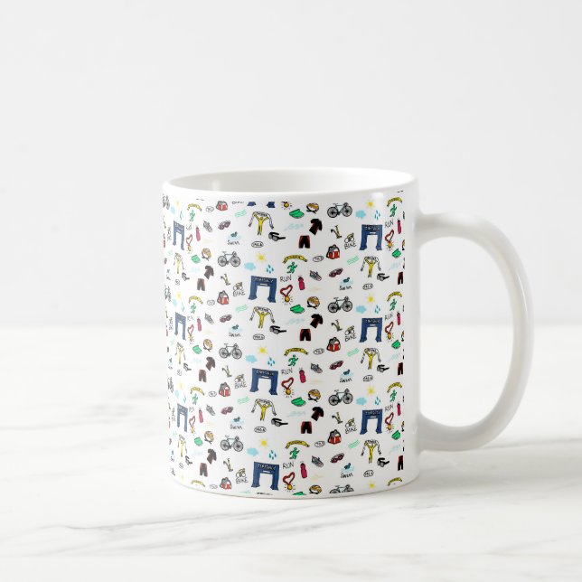 Triathlon-Gekritzel Tasse (Rechts)
