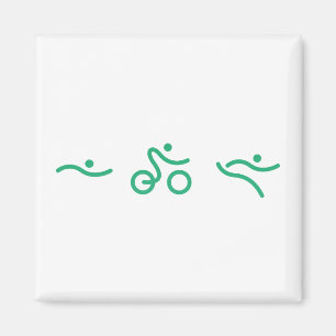 Triathlon Green Logo Magnet