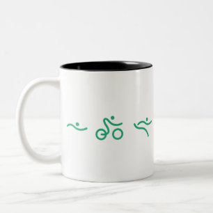 Triathlon Green Logo Zweifarbige Tasse