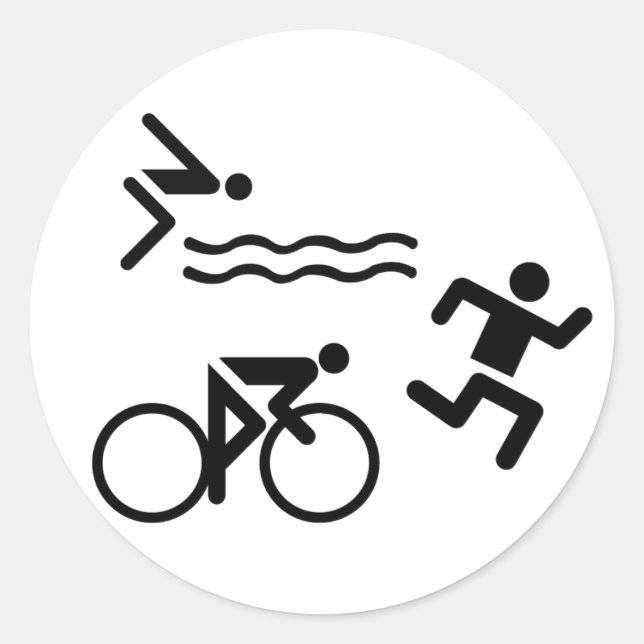 Triathlon-Kreissymbol Runder Aufkleber (Vorderseite)
