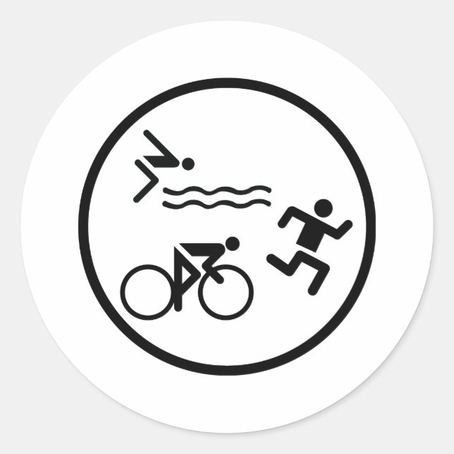 Triathlon-Kreissymbol Runder Aufkleber (Vorderseite)
