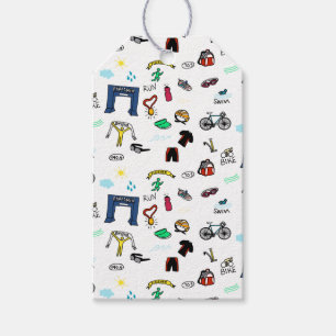 Triathlon kritzelt Geschenk-Umbauten Geschenkanhänger