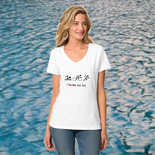 Triathlon-Liebe für Tri-Piktogramme T-Shirt (Von Creator hochgeladen)