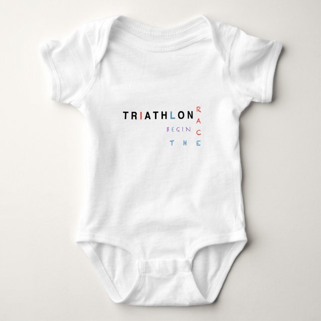 Triathlon ließ das Rennen anfangen Baby Strampler (Vorderseite)