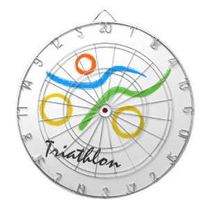 Triathlon-Logo Dartscheibe