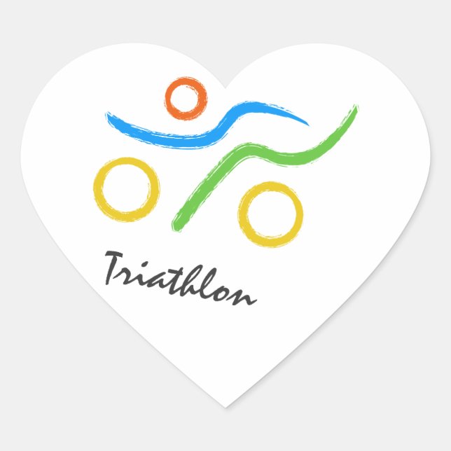 Triathlon-Logo Herz-Aufkleber (Vorderseite)