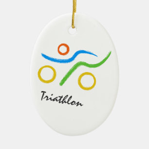 Triathlon-Logo Keramikornament