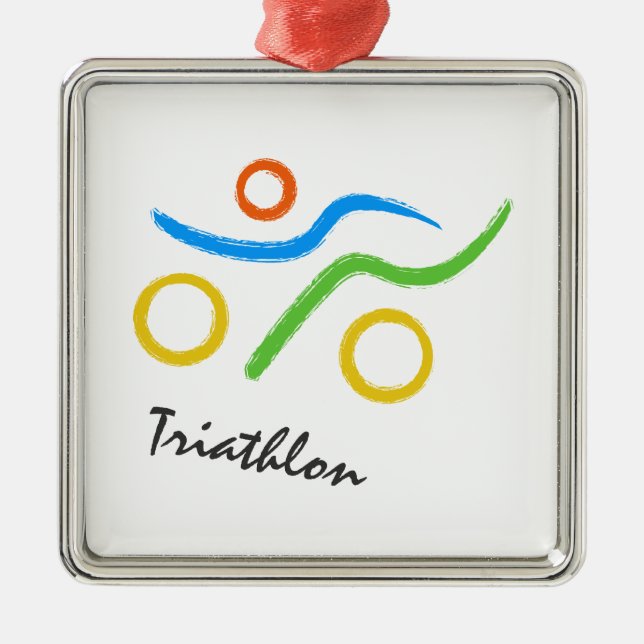 Triathlon-Logo Ornament Aus Metall (Vorne)
