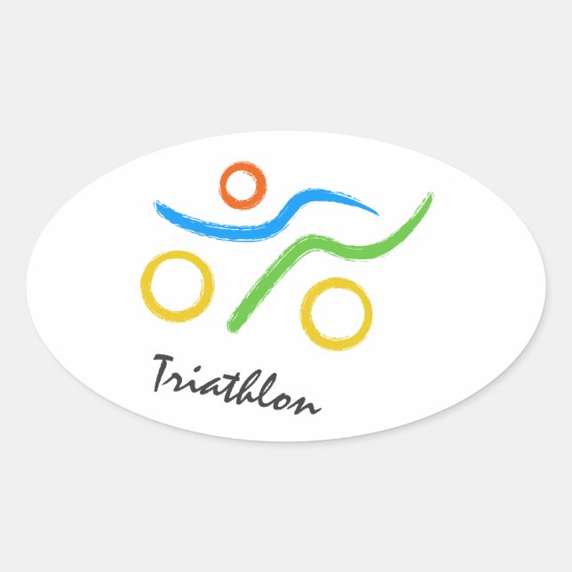 Triathlon-Logo Ovaler Aufkleber (Vorderseite)