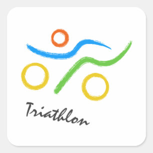 Triathlon-Logo Quadratischer Aufkleber