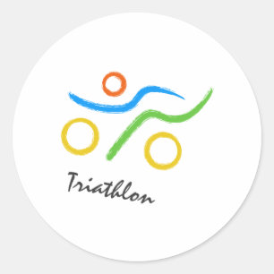 Triathlon-Logo Runder Aufkleber