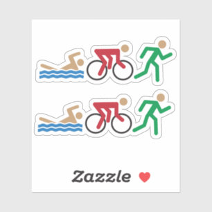 Triathlon Logo Symbole in Farbe Aufkleber