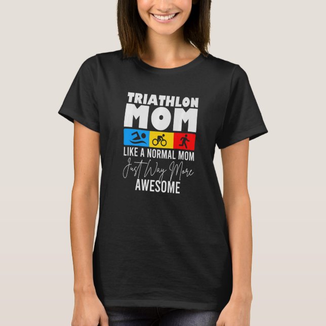 Triathlon Mama Liebe zum Radfahren und Schwimmen T T-Shirt (Vorderseite)