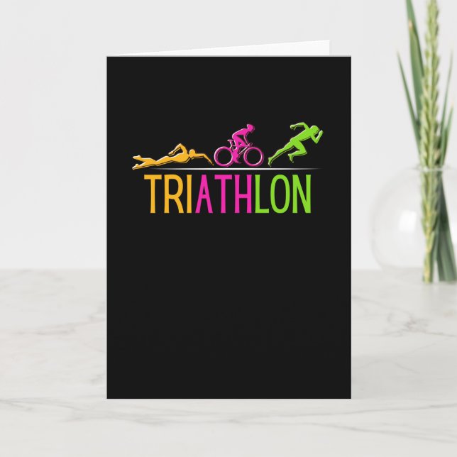 Triathlon Marathon Sport Swim Bike Run Karte (Vorderseite)