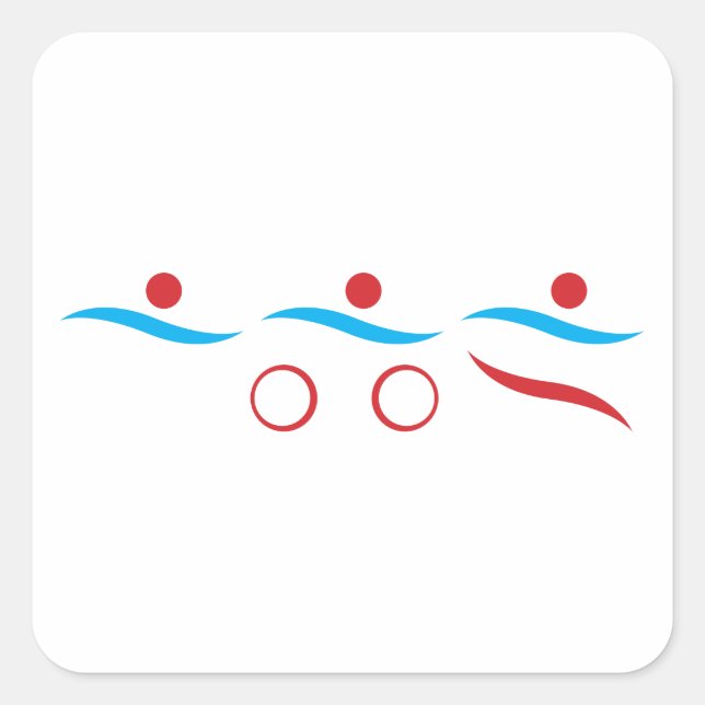 Triathlon moderne coole Logo-Aufkleber Quadratischer Aufkleber (Vorderseite)