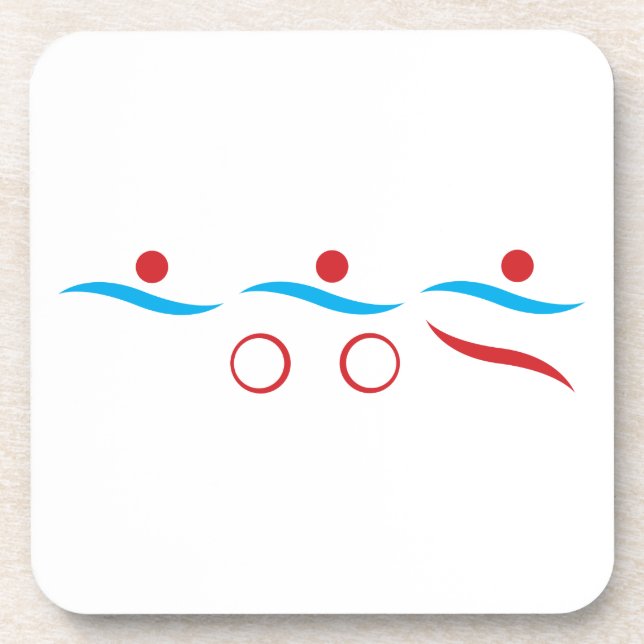 Triathlon moderne coole Logo-Getränkekoaster Getränkeuntersetzer (Vorderseite)