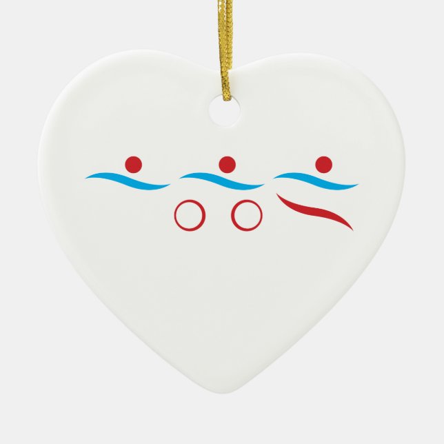 Triathlon moderne coole Logo Keramik Ornament (Vorne)