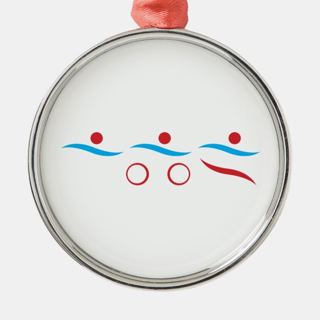 Triathlon moderne coole Logo-Metal-Ornament Ornament Aus Metall (Vorne)