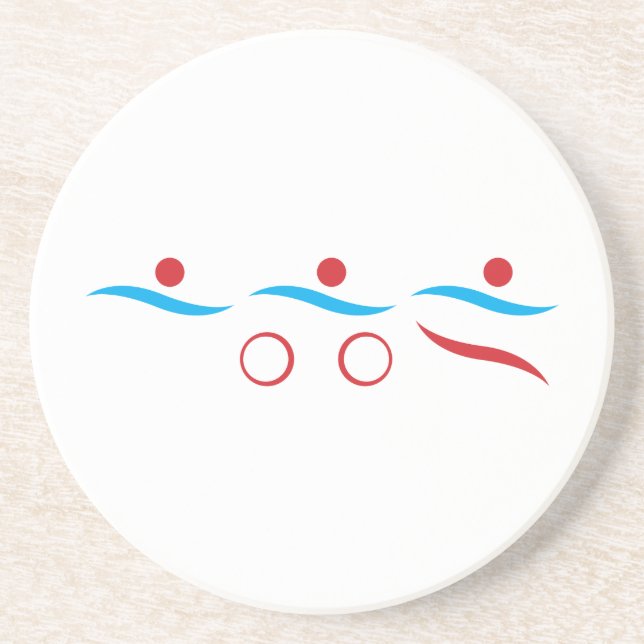 Triathlon moderne coole Logo Sandstein Untersetzer (Vorne)